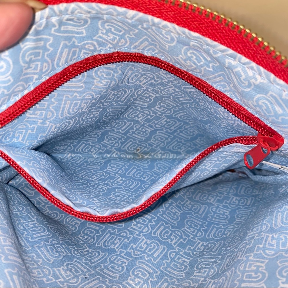 Red St Louis Cardinals MLB Crossbody Purse Bag Detachable Strap Gold Hardware - Picture 9 of 13